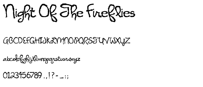 Night of the Fireflies font